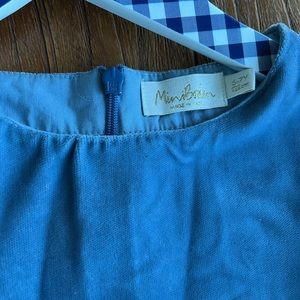 Mini Bodin Blue Velvet/Tulle Holiday Reindeer Dress